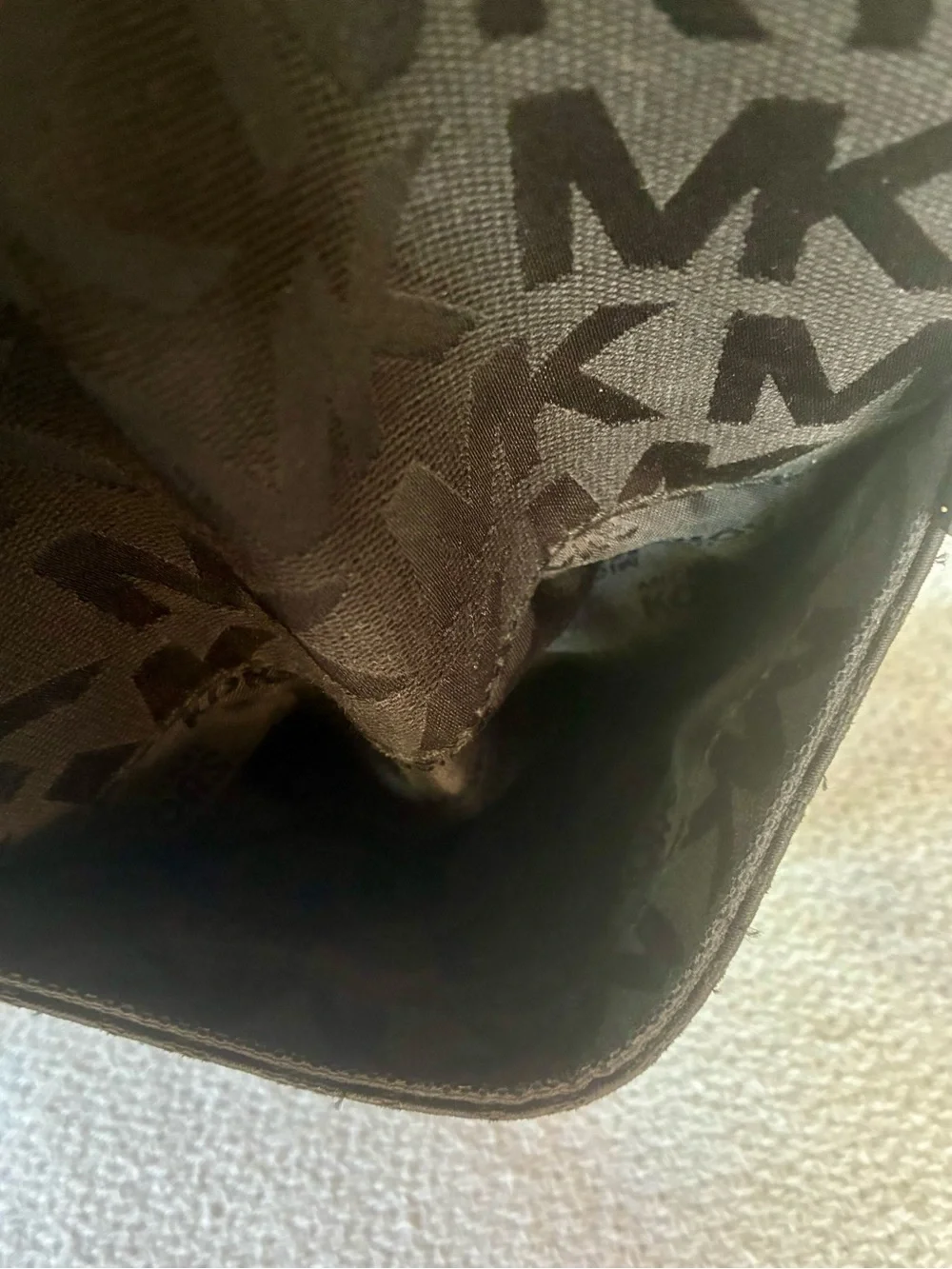 MICHAEL Michael Kors Black MK Logo Tote with Gold Charm